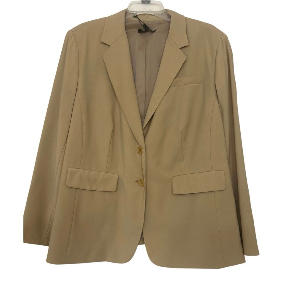 Talbots Grace Fit 16W Wool Blend Camel Blazer NWT Classic Tailored Quiet Luxury